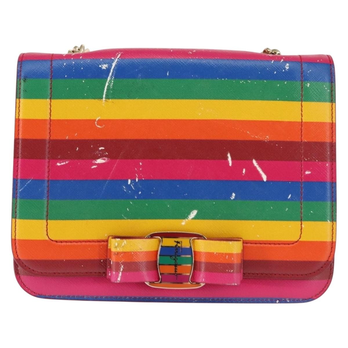 Salvatore Ferragamo Vara Bow Crossbody Bag Leather, MULTICOLOUR, LEATHER, Shoulder bag