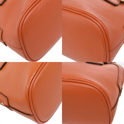 Gucci GG Charm Convertible Dome Satchel Leather, ORANGE, LEATHER, Handbag