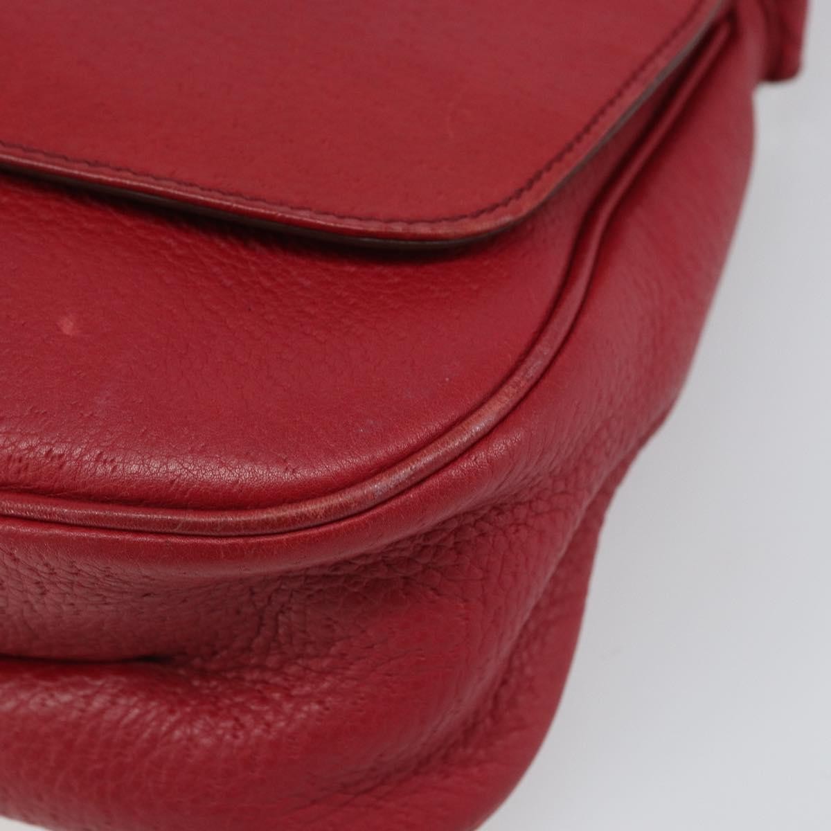 Salvatore Ferragamo Gancini Shoulder Bag Leather, RED, LEATHER, Shoulder bag