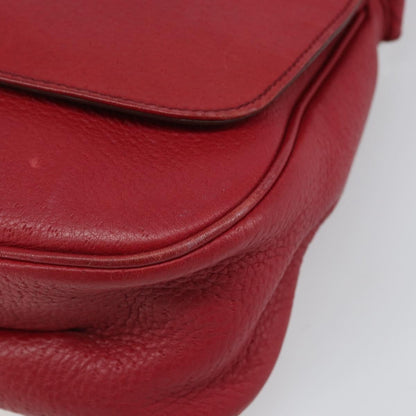 Salvatore Ferragamo Gancini Shoulder Bag Leather, RED, LEATHER, Shoulder bag