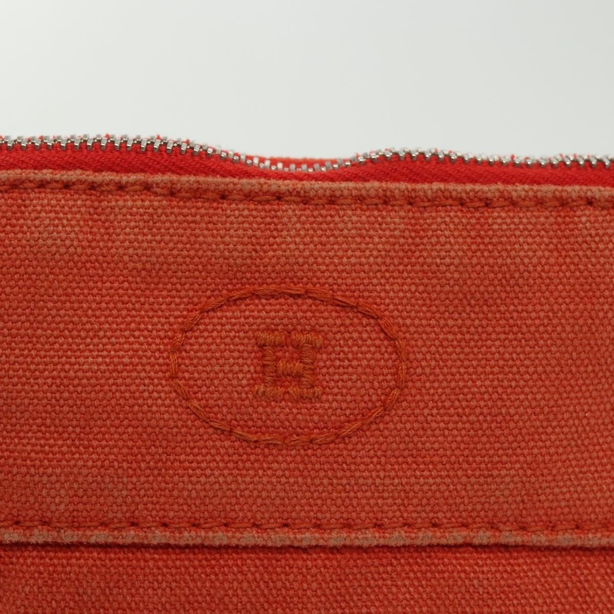 Hermes Bolide Travel Pouch Canvas, ORANGE, CANVAS, Travel bag