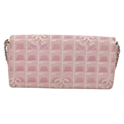 Chanel Travel Line Flap Bag Nylon, PINK, NYLON, Travel bag