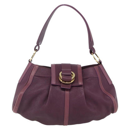 Bvlgari Chandra Satchel Leather, PURPLE, LEATHER, Shoulder bag