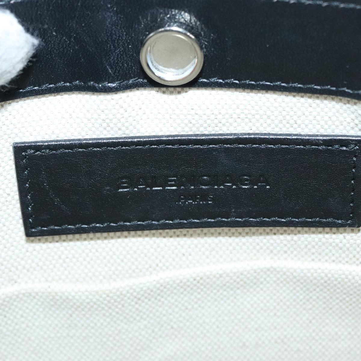 Balenciaga Navy Pochette Canvas and Leather, WHITE, CANVAS, Shoulder bag