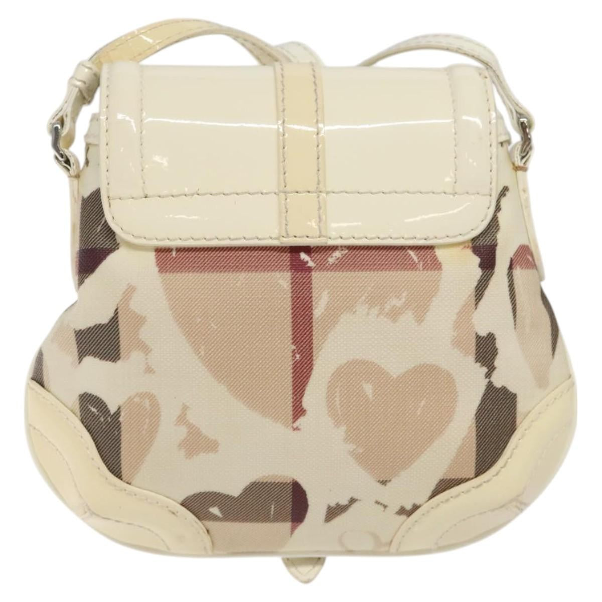 Burberry Flap Shoulder Bag Canvas, BEIGE, CANVAS, Shoulder bag