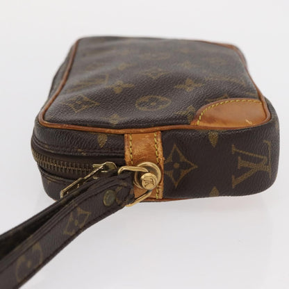 Louis Vuitton Marly Dragonne Clutch Monogram Canvas, BROWN, CANVAS, Clutche & pouche