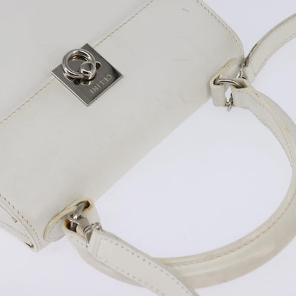 Celine Gancini Handbag Leather, WHITE, LEATHER, Handbag