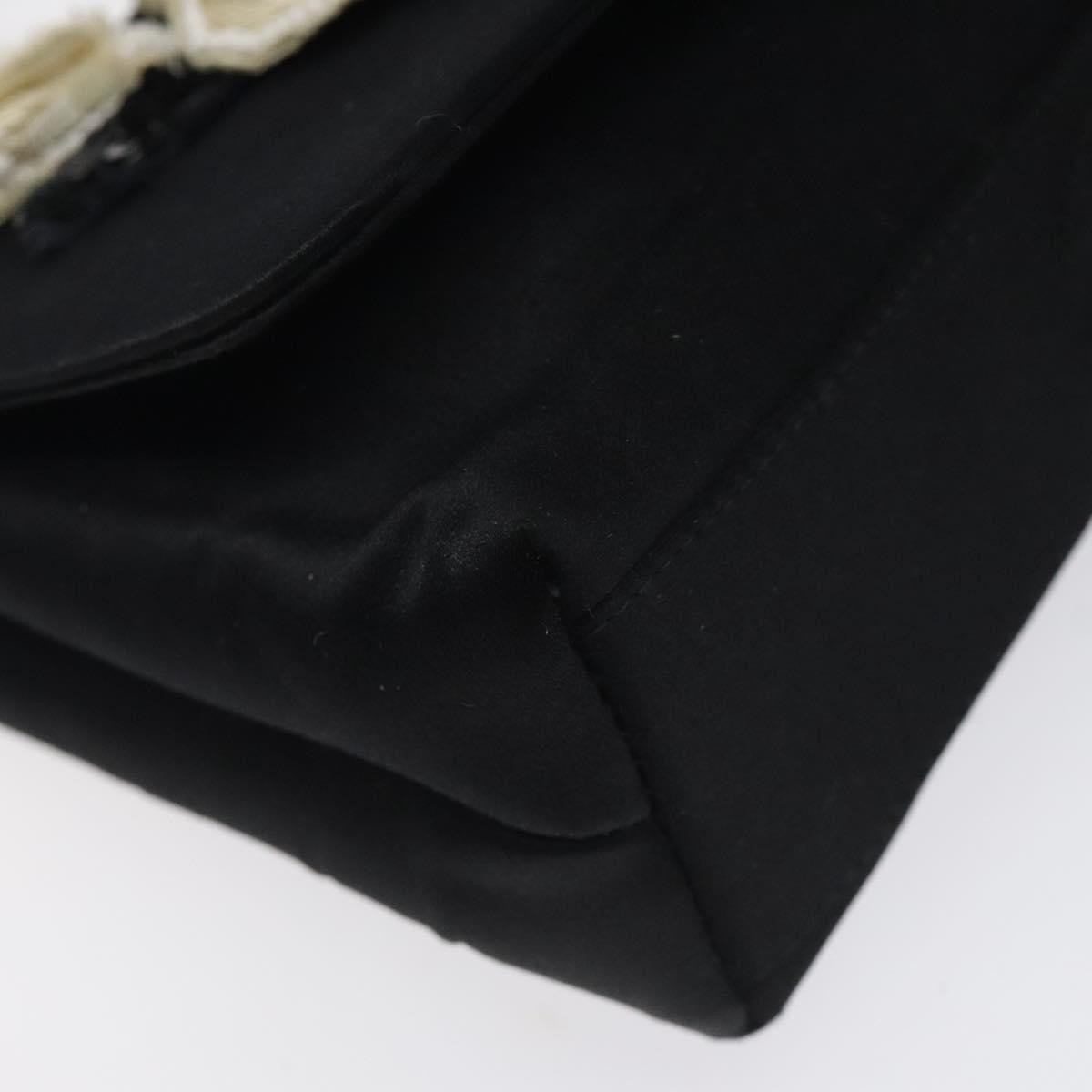 Chanel Vintage Camellia Flap Crossbody Bag Silk, BLACK, SILK, Shoulder bag