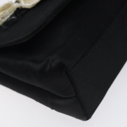 Chanel Vintage Camellia Flap Crossbody Bag Silk, BLACK, SILK, Shoulder bag