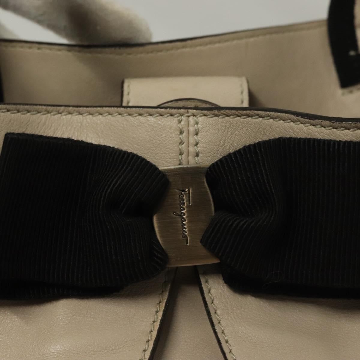 Salvatore Ferragamo Vara bow tote Leather, BEIGE, LEATHER, Tote bag