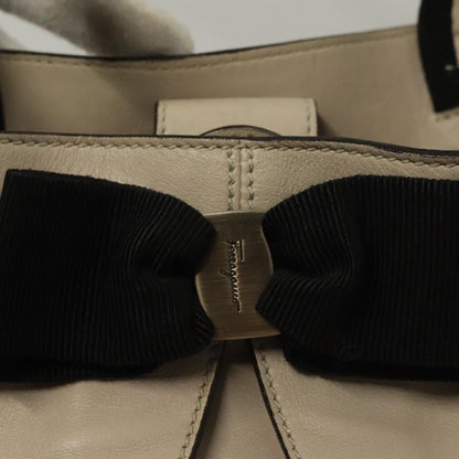 Salvatore Ferragamo Vara bow tote Leather, BEIGE, LEATHER, Tote bag