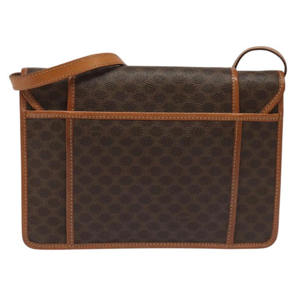 Celine Vintage Macadam Shoulder Bag Canvas and Leather, BROWN, CANVAS, Shoulder bag