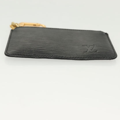 Louis Vuitton Pochette Clés Epi, BLACK, LEATHER, Wallets