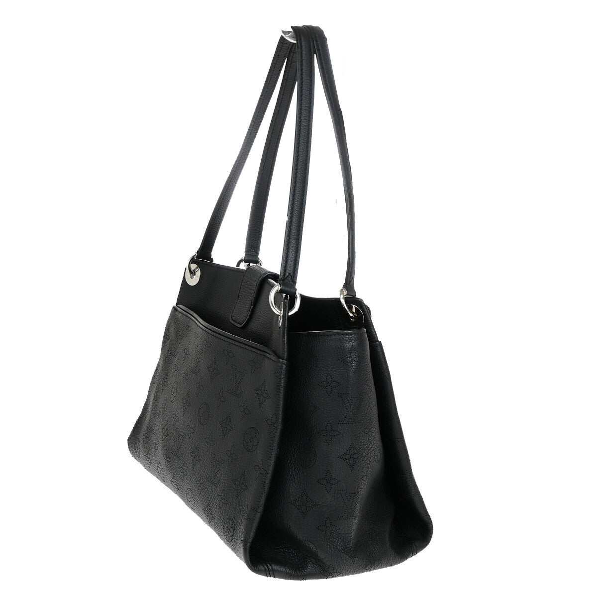 Louis Vuitton Sevres Handbag Mahina Leather, BLACK, LEATHER, Shoulder bag