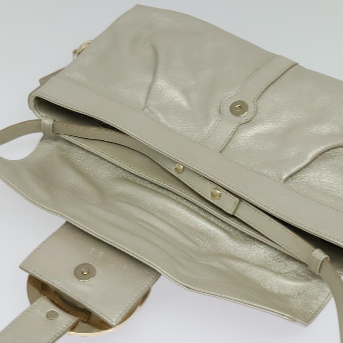 Bvlgari Chandra Flap Shoulder Bag Leather, SILVER, LEATHER, Shoulder bag