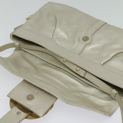 Bvlgari Chandra Flap Shoulder Bag Leather, SILVER, LEATHER, Shoulder bag