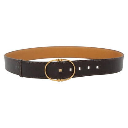 Hermes Vintage Belt Leather, BROWN, LEATHER, Belts