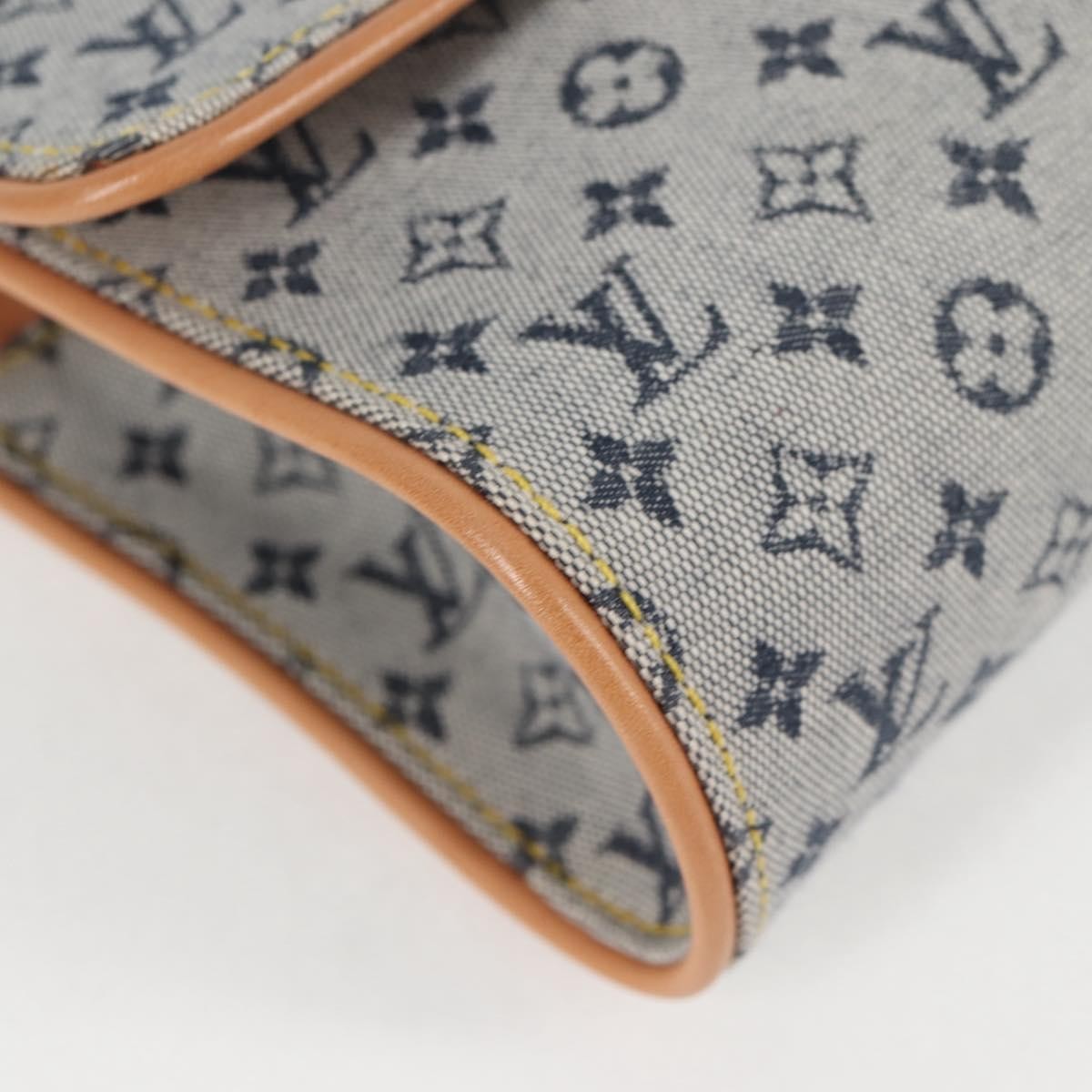 Louis Vuitton Camille Handbag Mini Lin, BLUE, CANVAS, Handbag