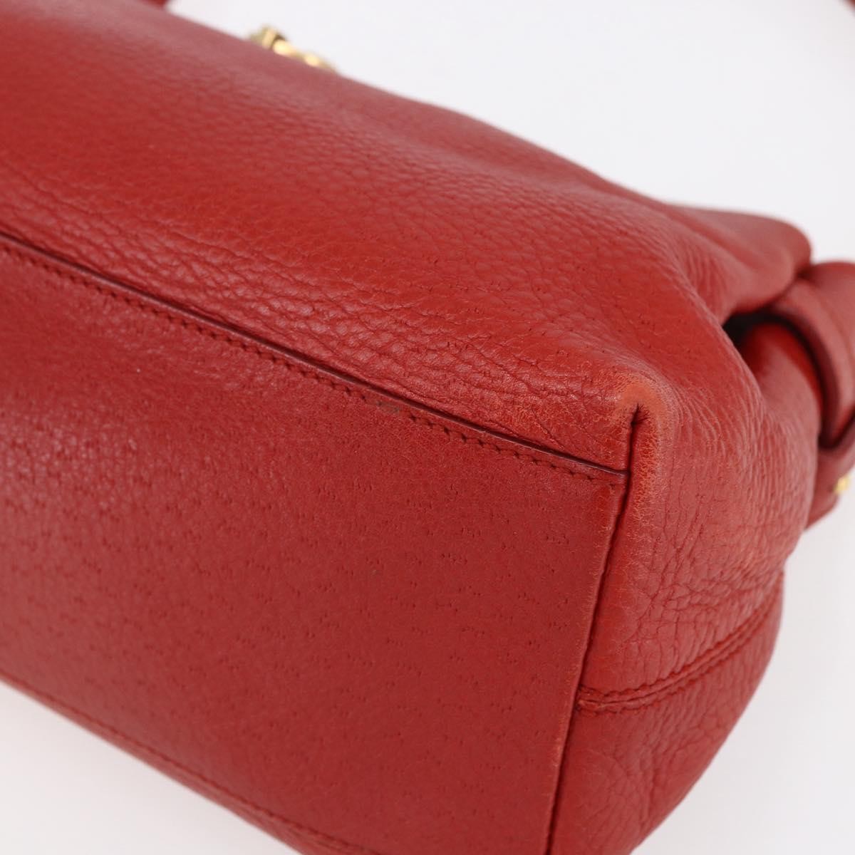 Salvatore Ferragamo Gancini Shoulder Bag Leather, RED, LEATHER, Shoulder bag