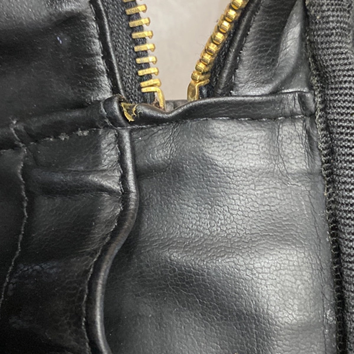 Chanel Vintage Cosmetic Case Leather, BLACK, LEATHER, Handbag