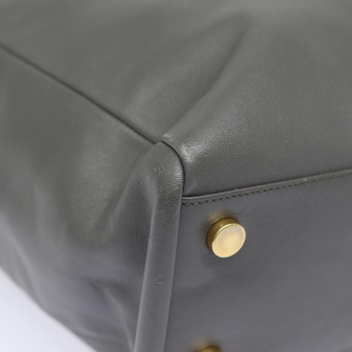 Saint Laurent Shopper Tote Leather, GRAY, LEATHER, Tote bag