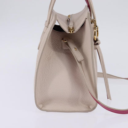 Salvatore Ferragamo Amy Tote Pebbled Leather, BEIGE, LEATHER, Handbag