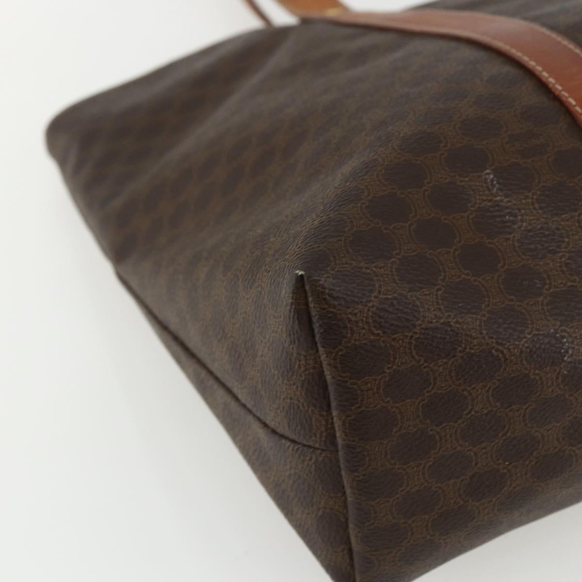 Celine Vintage Macadam Tote bag Canvas and Leather, BROWN, CANVAS, Tote bag