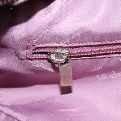 Salvatore Ferragamo Gancini handbag Suede, PINK, SUEDE, Handbag