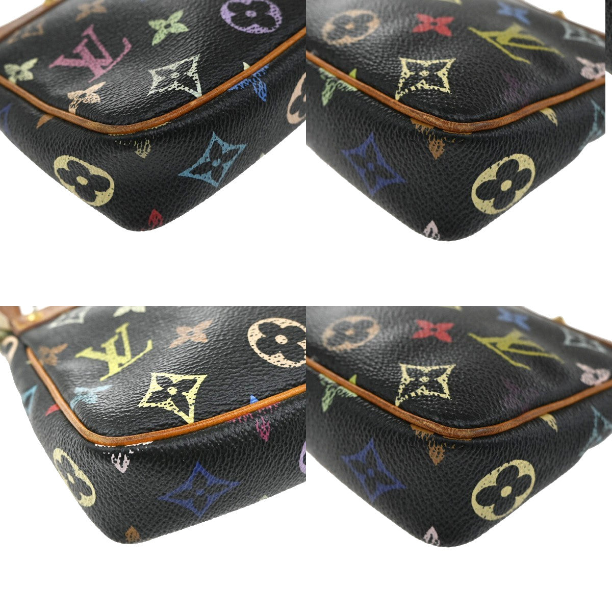 Louis Vuitton Pochette Accessoires Monogram Multicolor, BLACK, CANVAS, Clutche & pouche
