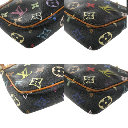 Louis Vuitton Pochette Accessoires Monogram Multicolor, BLACK, CANVAS, Clutche & pouche