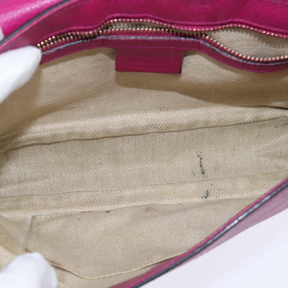 Gucci Soho Chain Crossbody Bag Leather, PINK, LEATHER, Shoulder bag