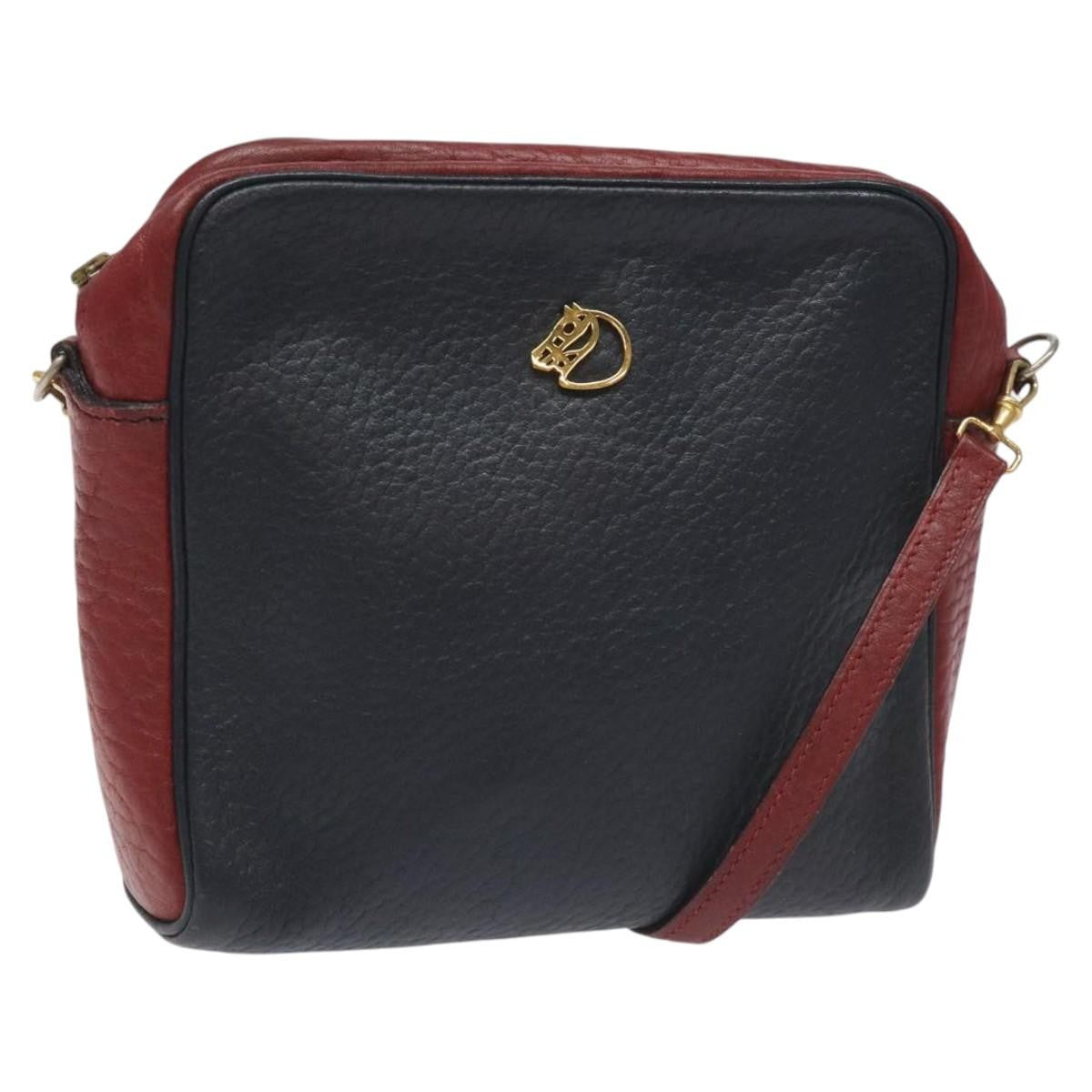 Hermes Jockey shoulder bag Leather, NAVY, LEATHER, Shoulder bag