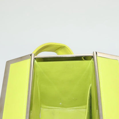 Chanel Vintage Metal Box Bag Quilted Lambskin, YELLOW, LEATHER, Handbag