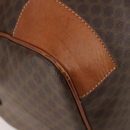 Celine Vintage Macadam Boston bag Canvas and Leather, BROWN, CANVAS, Travel bag