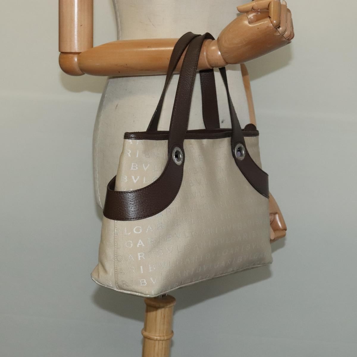 Bvlgari B.Zero1 Logomania Bag Canvas with Leather, BEIGE, CANVAS, Tote bag
