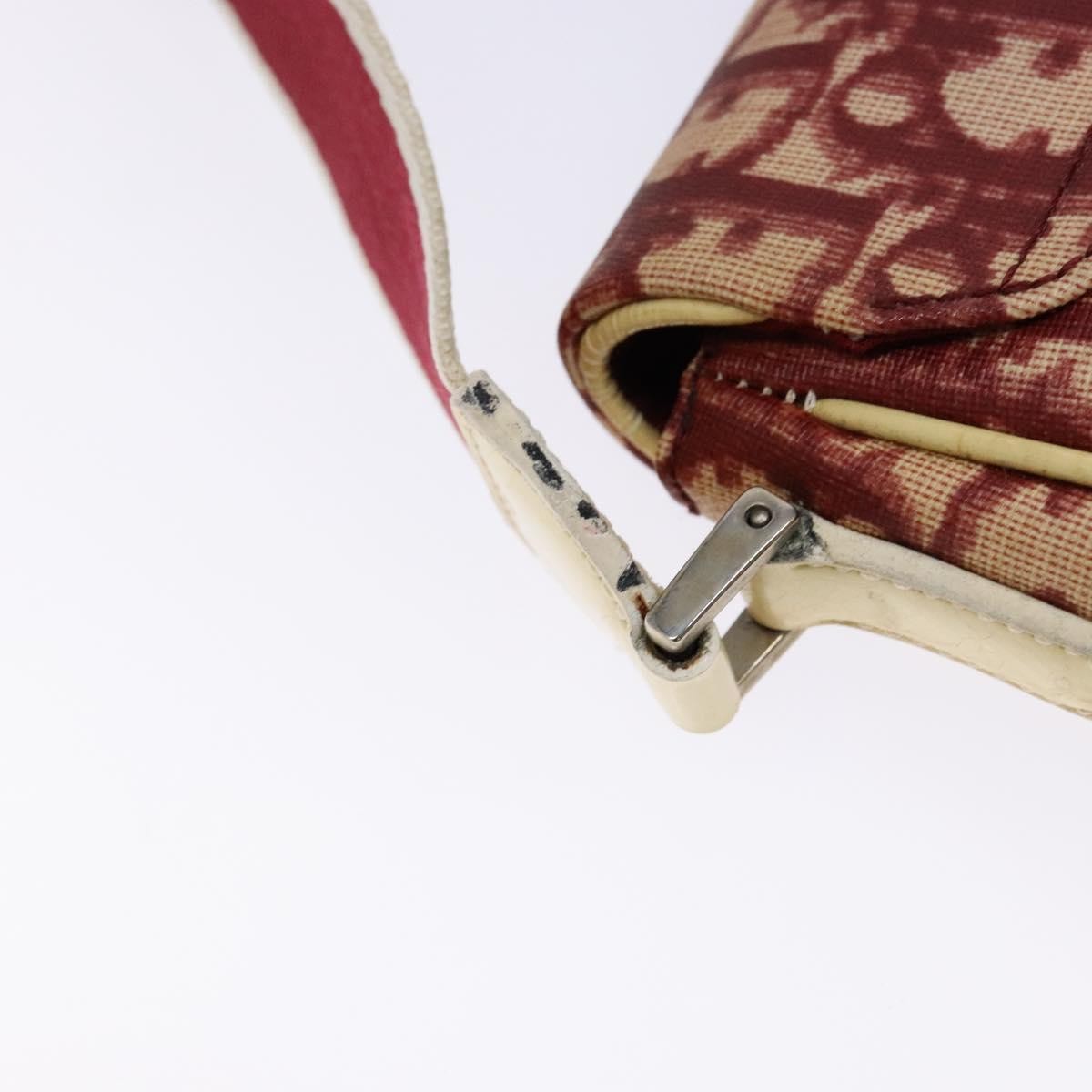 Christian Dior Vintage Flap Crossbody Bag Canvas, RED, CANVAS, Shoulder bag