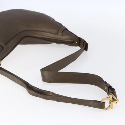 Salvatore Ferragamo Vintage Shoulder Bag Leather, BROWN, LEATHER, Shoulder bag