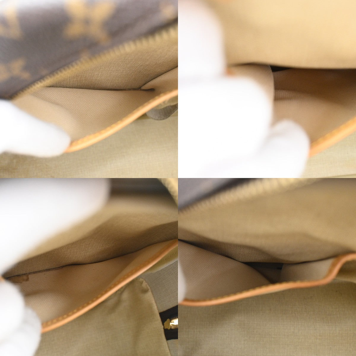 Louis Vuitton Deauville Handbag Monogram Canvas, BROWN, LEATHER, Handbag