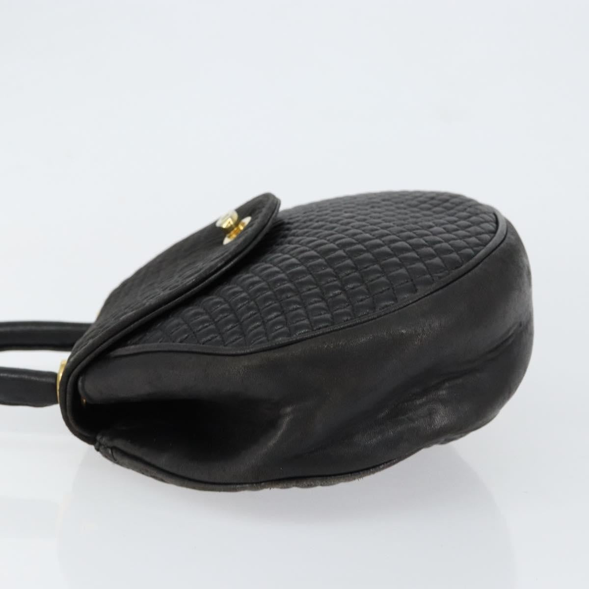 Bally Vintage Handbag Quilted Leather, BLACK, LEATHER, Handbag