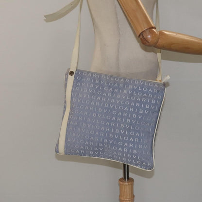 Bvlgari B.Zero1 Logomania Bag Canvas with Leather, BLUE, NYLON, Shoulder bag