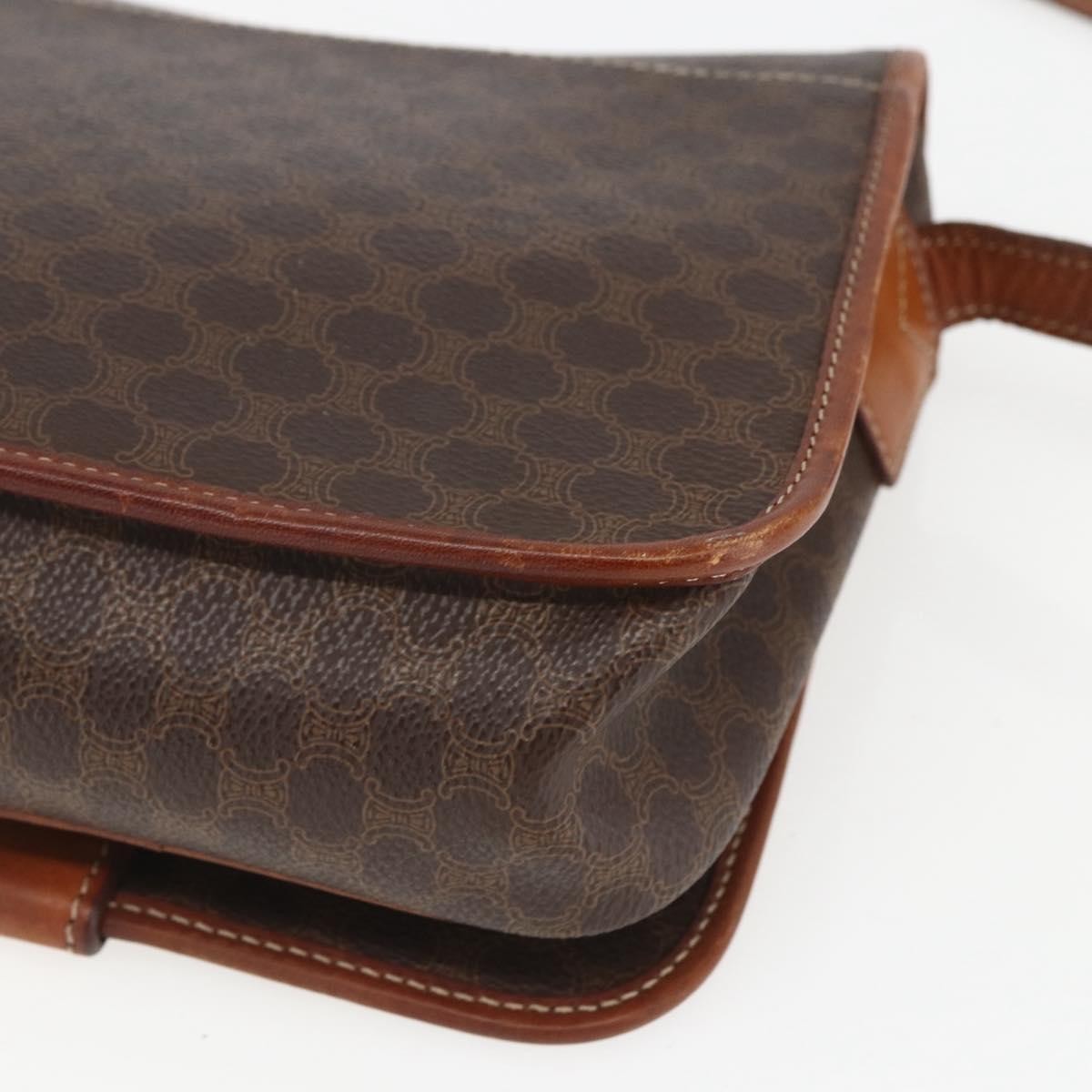 Celine Macadam Shoulder Bag PVC Leather, BROWN, PVC, Shoulder bag