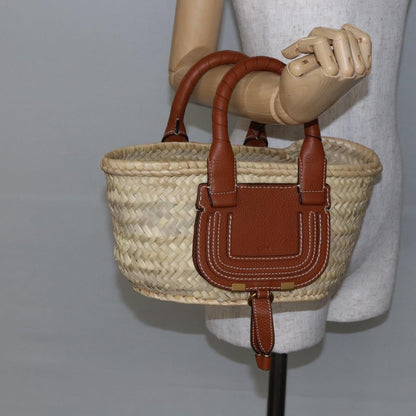 Chloe Marcie Tote RAFFIA, BEIGE, WOOD, Tote bag