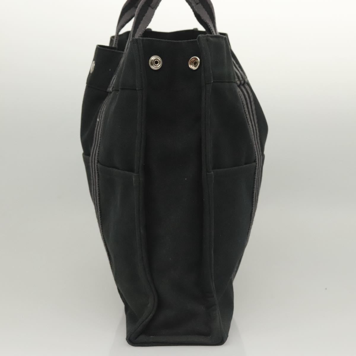 Hermes Fourre Tout Tote Canvas, BLACK, CANVAS, Tote bag