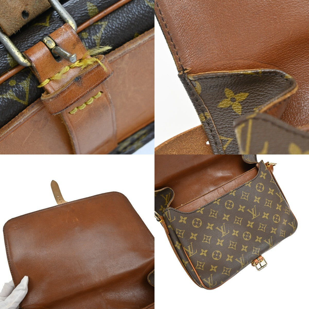 Louis Vuitton Cartouchiere Handbag Monogram Canvas, BROWN, CANVAS, Shoulder bag