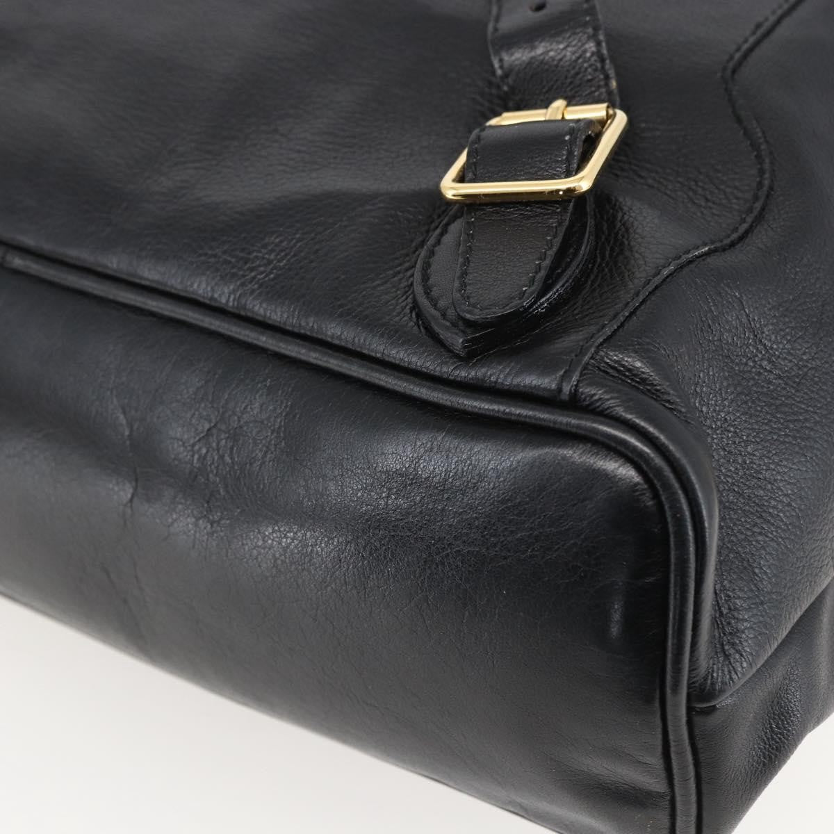 Gucci Vintage Bamboo Backpack Leather, BLACK, LEATHER, Backpack