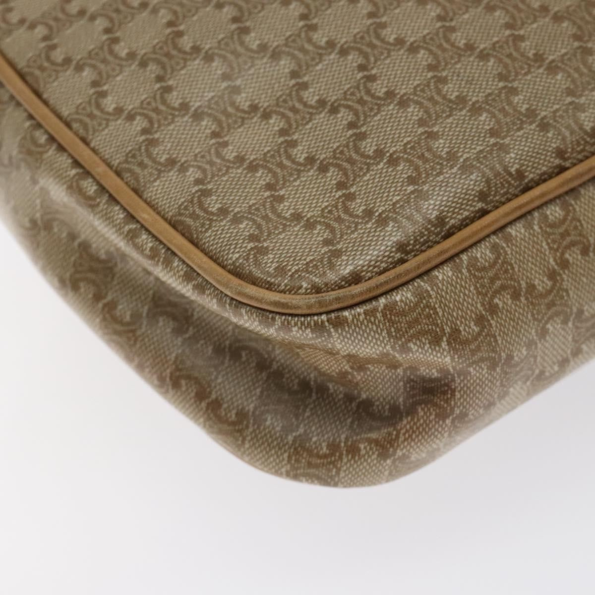 Celine Vintage Macadam Shoulder Bag Macadam Canva  Vinyl, BEIGE, PVC, Shoulder bag