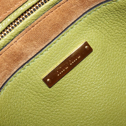 Miu Miu Madras Convertible Compartment Tote Leather, GREEN, LEATHER, Handbag