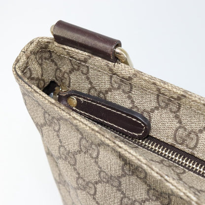 Gucci Flat Messenger Bag GG Canvas, BEIGE, CANVAS, Shoulder bag