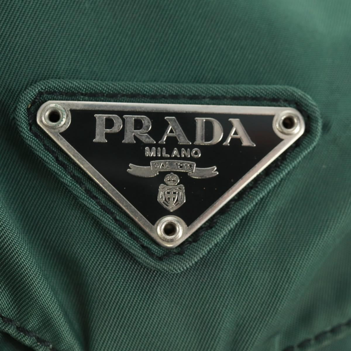 Prada Vela Double Front Pocket Backpack Tessuto with Saffiano Leather, GREEN, NYLON, Backpack