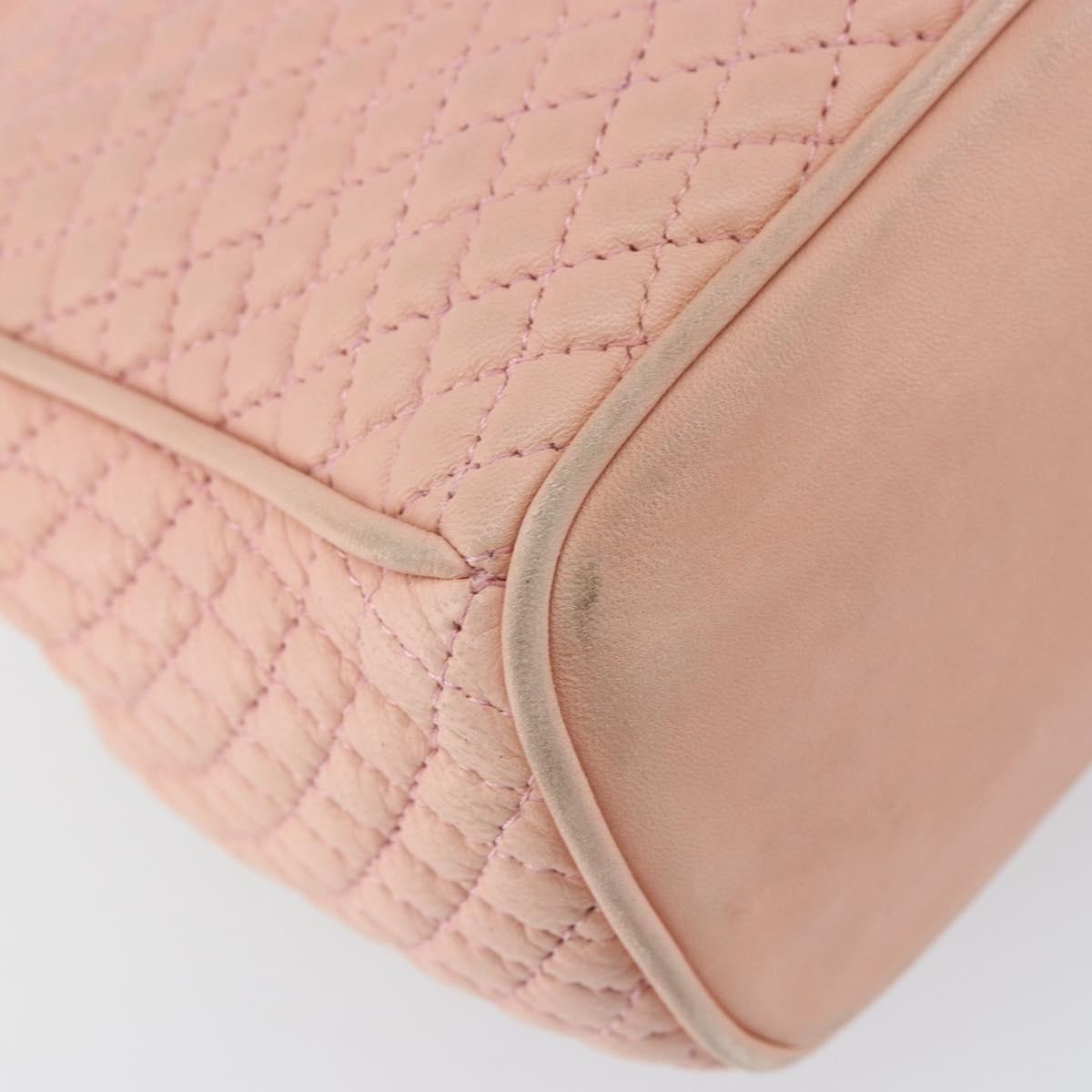 Bally Vintage Handbag Quilted Leather, PINK, LEATHER, Handbag